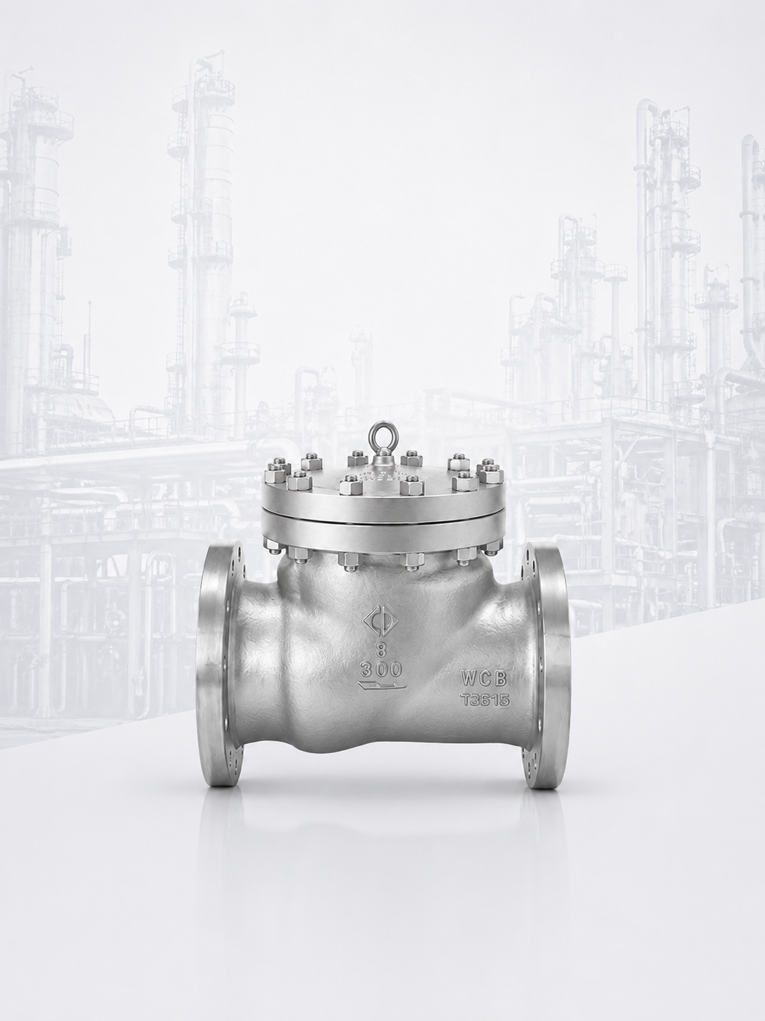 Swing check valve for industrial flow control applications